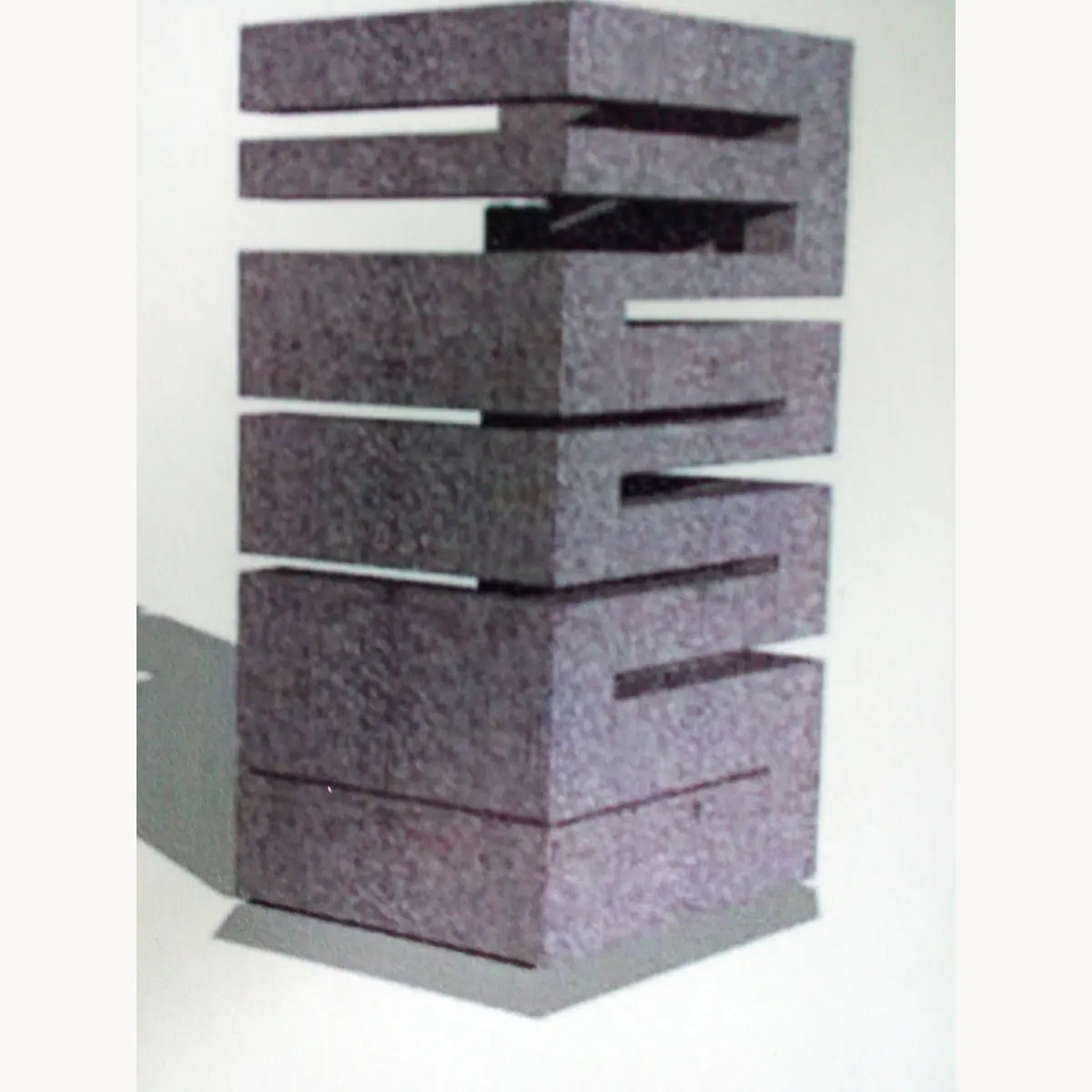 Geometric Stone Block Sculpture