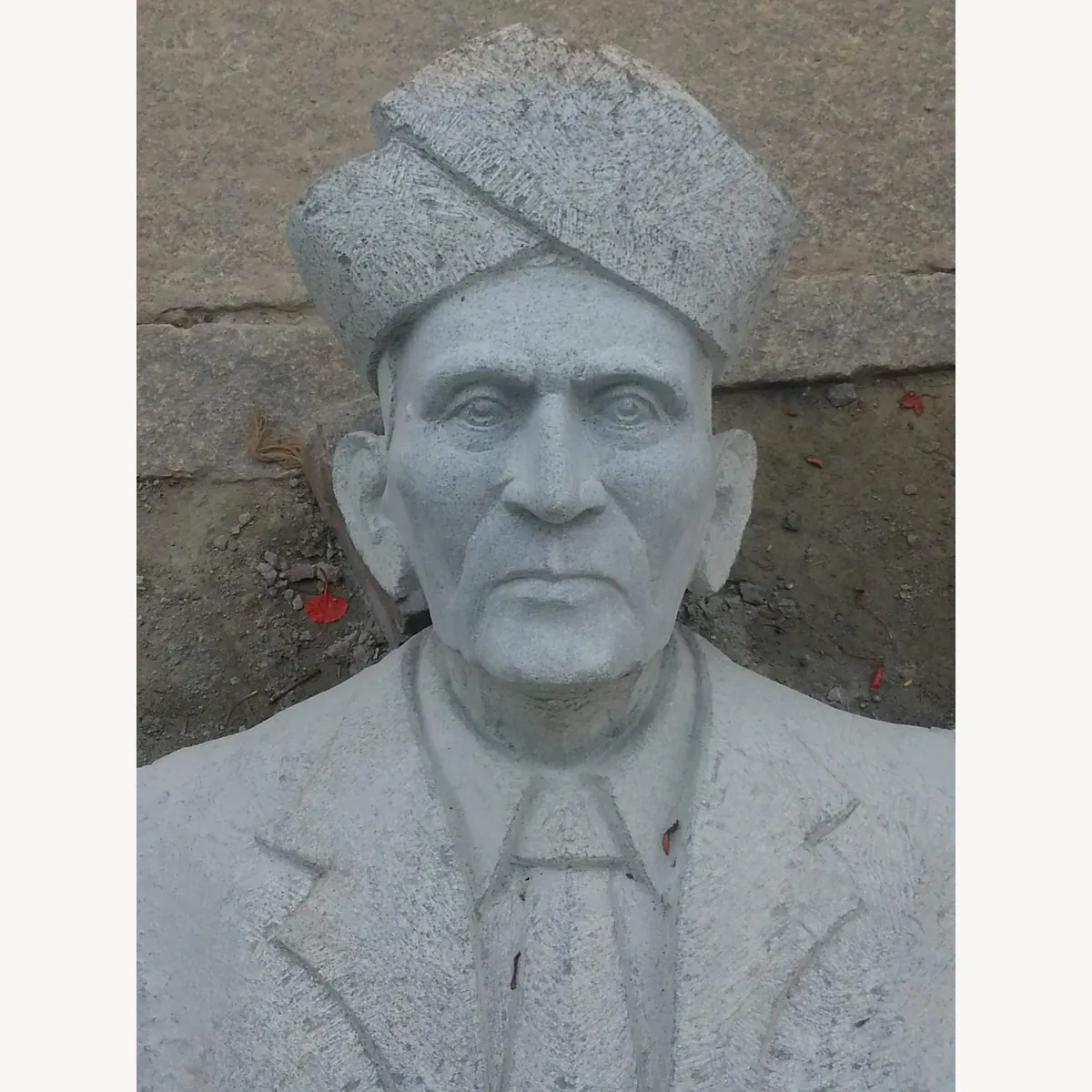 Finished portrait statue detail in stone