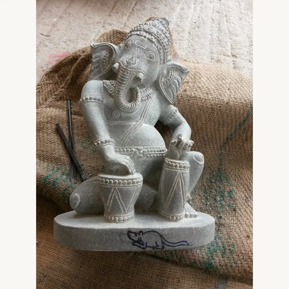 Finished Ganesha idol carved by Shivarapatna artisans